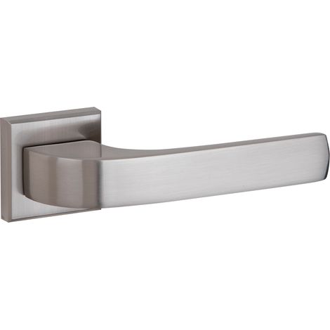 Manilla puerta zamak níquel satinado roseta cuadrada modelo 710 (1/5)