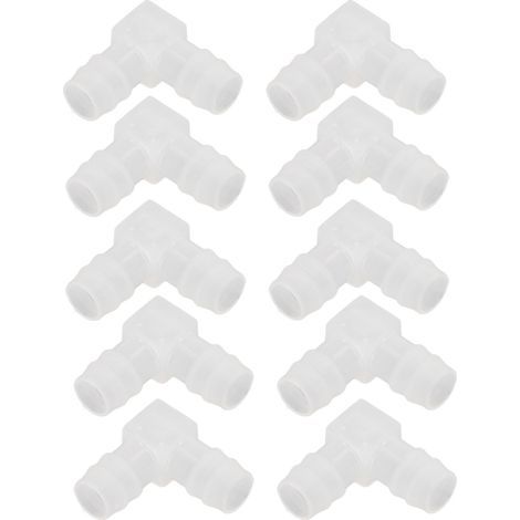 Joint de tuyau en plastique, coude à 90 °, connecteur de tuyau en L Non toxique et inodore PP pour laboratoire d'aquarium 16mm/0,63 pouces 10 pièces (1/5)