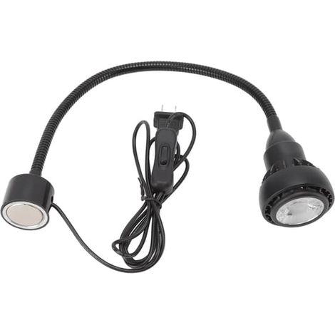 Ecleanfy - Lampe de travail LED à lumière blanche 9 W, flexible, à col de cygne et base magnétique, pour tour (USA 110-220 V). (1/5)