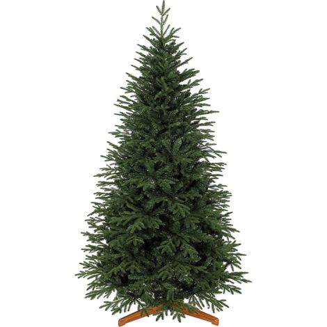 HOMCOM 7ft Artificial Christmas Tree Solid Pine Wood Stand, Green (1/5)