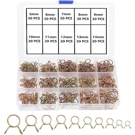 Clip à Ressort Tuyau, Clip à Ressort Tuyau Collier Serrage, Collier Serrage Durite Essence, Durite Essence Serre-joints à Tuyaux, Moto Scooter ATV (10 Tailles) (1/5)