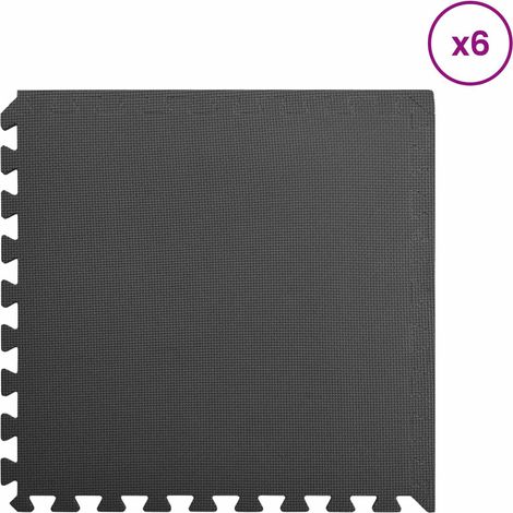 vidaXL Pool Ground Mat 6 pcs Black 2.16 ㎡ EVA Foam