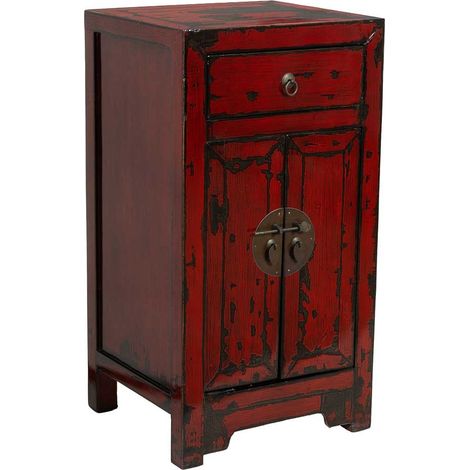 Recibidor de madera rojo 46x38x86h cm