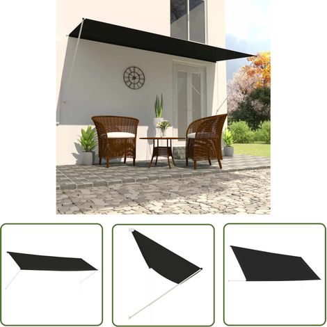 The Living Store Einziehbare Markise 400×150 cm Anthrazit - Markise - Sonnenschutz - Gartensorgen - Terrasse - Balkon (1/5)