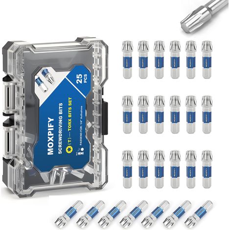Lot de 25 embouts Torx T50 de 30 mm de longueur avec tige hexagonale de 6,35 mm, embouts de vissage pour visseuse sans fil, idéal pour l'artisanat et le bricolage (1/5)