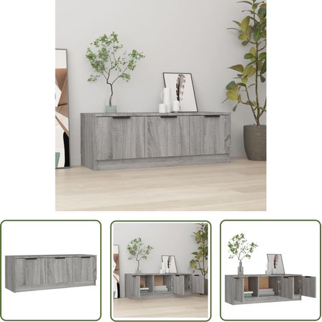 The Living Store Meuble TV Sonoma gris 102x35x36,5 cm Bois d'ingénierie - Meubles Tv - Meuble Tv - Support Tv - Unité Tv - Meuble Salon (1/5)