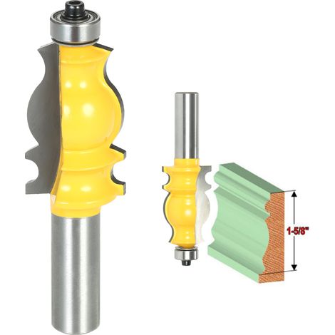 Mèche de routeur de moulage Architectural à tige de 1/2 pouces, Anti-rebond, coupe en onglet, outil de fraisage, charpentier, outils pour le travail du bois (1/5)