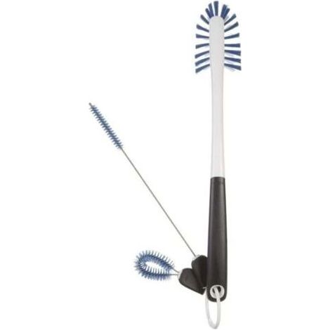 Kit de nettoyage pour bouteilles 3 en 1 , Brosse de nettoyage, Petite brosse et goupillon, Bleu (1/4)