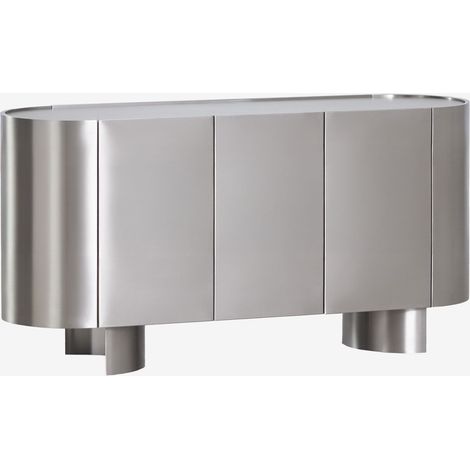 SKLUM Sideboard aus Edelstahl Luena Gebürsteter Edelstahl &x2194&xFE0E 160 cm                                  (1/5)