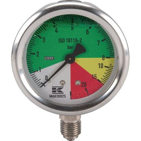 Manometer 63 1/4"unt.AHL-fest WIKA MA630825