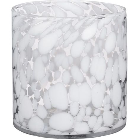 Mica Vase Cammy Zylinder Glas weiß 14 x 14 cm Deko-Accessoires