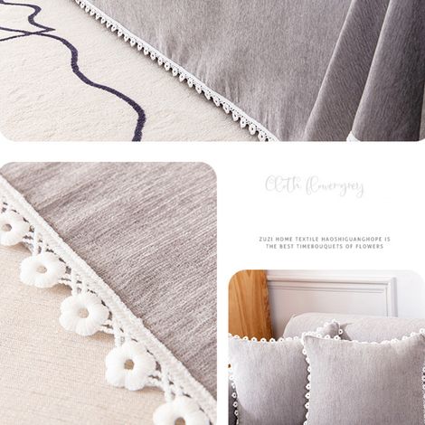 Copridivano premium in ciniglia e nylon, versatile, lavabile in lavatrice, grigio, 180x300 cm/1,97x3,28 yd (1/4)