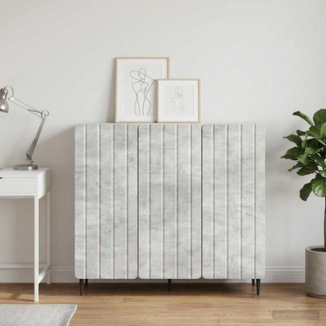 vidaXL Buffet Gris béton 89 x 34,5 x 82 cm Bois d'ingénierie (1/5)