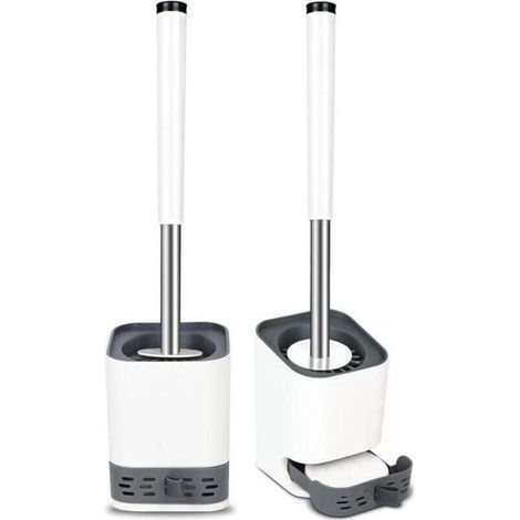 Lot de 2 brosses WC en silicone pour salle de bain , WC invités , montage mural et debout