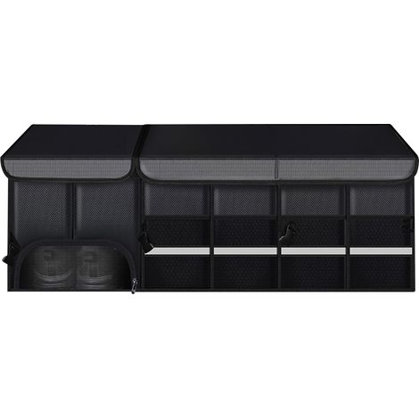 Rangement Coffre De Voiture En Tissu Oxford Épais Grande Capacité Étanche Conception Partition Mobile Amovible Pliable Pour Voiture, Suv Et Camion (1/5)