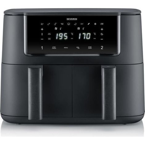 Severin FR 2463 Friggitrice ad aria calda Doppia 8 L Indipendente 2600 W Nero (1/5)