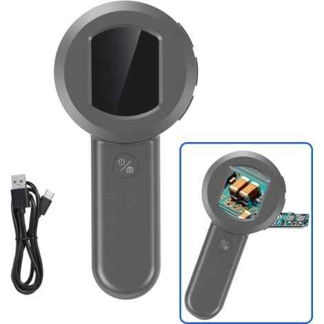 Microscope numérique de poche 100x avec éclairage LED et 2 LED électroniques, livré avec un câble USB-C. (1/5)