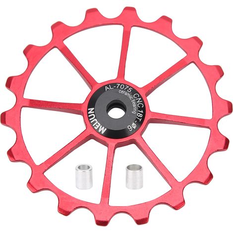 Galet guide 18T pour dérailleur arrière vélo route VTT, roues de poulie, accessoire rouge (1/5)