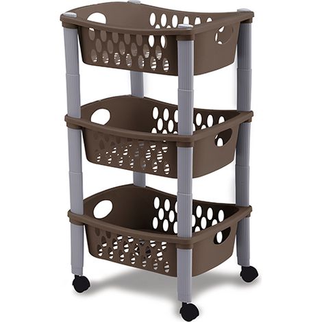 Carrello a tre piani otello tortora Stefanplast