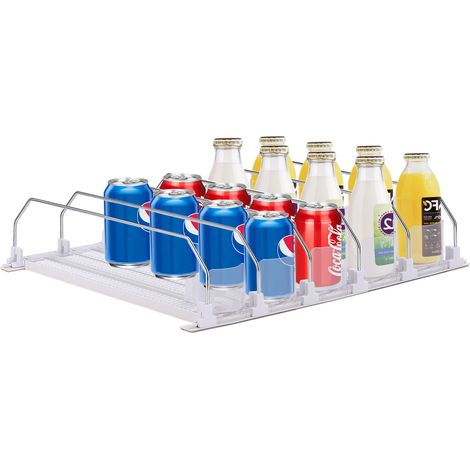 Organisateur de boissons pour réfrigérateur réglable, 5 pièces de 31cm de long, distributeur de canettes de Soda à poussée automatique, refroidisseur de Garage (1/5)