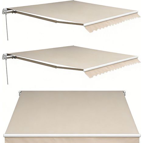 3er-Set  markise Alu-Markise Gelenkarmmarkise Markise 3m breit Balkon Markise Sonnenschutz Balkon Beige