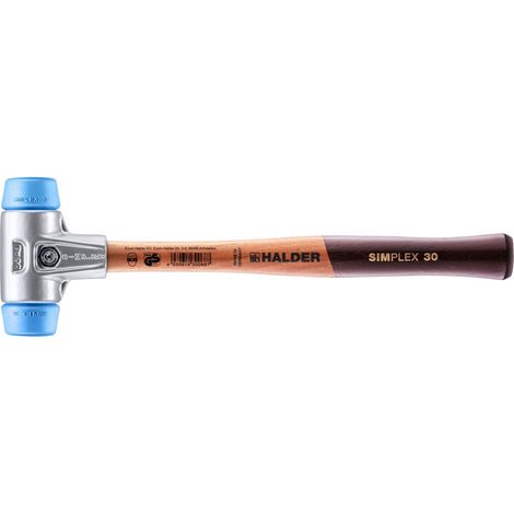 HALDER SIMPLEX Schonhammer Ø 30 mm TPE-soft blau mit Aluminiumgehäuse (1/5)