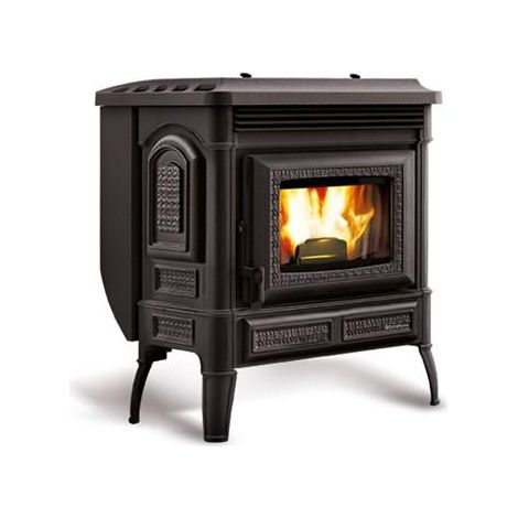 La Nordica Extraflame – Poêle à granulés en fonte 8 kW – Rendement 94% – Évacuation des fumées arrière – Fonction Confort – Télécommande incluse