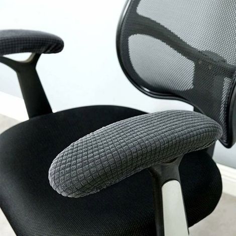 Housses d'accoudoirs pour chaise de bureau - - 1 paire - Polyester - Amovibles - Élastiques - Lavables