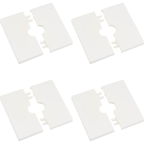 Couvre-tuyaux muraux, 4 pièces 16mm Plaques d'écusson carrées en plastique auto-adhésives Couvre-trous muraux pour câbles Couvre-trous décoratifs pour tuyaux pour décoration (Blanc nacré) (1/5)