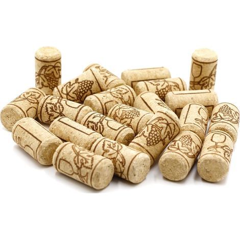 Lot de 24 bouchons de bouteille de vin avec motif - Bouchons coniques en liège pour bouteille de bière de vin, bouteilles en verre, bricolage, artisanat (21 x 39 mm) (1/5)