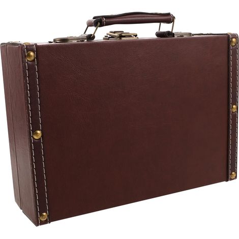 Coffre Bois Vintage Pour Rangement Valise Rétro Portable Avec Poignée Pour Couvertures Jouets Et Souvenirs Boîte Décorative Intérieure (1/5)