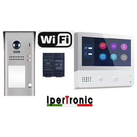 Videocitofono 7 pollici Touch monofamiliare WIFI E APP TWO cellulare assistenza italiana ipertronic