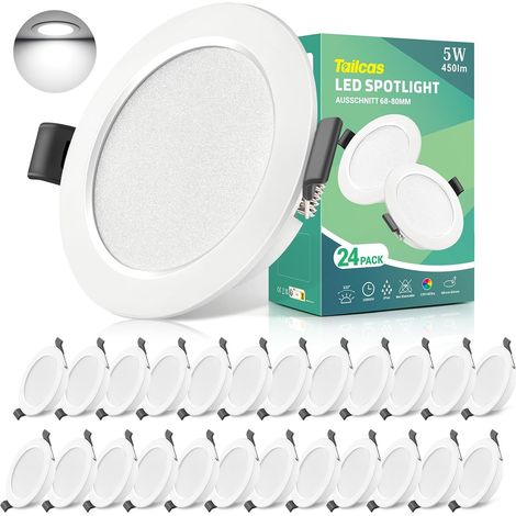 Spot LED Encastrable Extra Plat, 5W Spot Encastrable IP44 6000K (1/5)