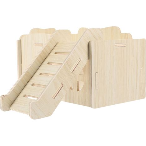 Maison en Bois Mini Accessoires Maison Lumineuse Décorations pour La Maison Parc pour Petits Animaux Maison De Lapin en Bois Cachette De Cochon d'Inde Maison De Rat en Bois Villa (1/5)