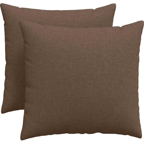 Maison Exclusive - Coussins de canapé 2 pcs Marron 50 x 50 cm tissu