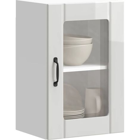 Küchen-Hängeschrank mit Glastür Lucca Hochglanz-Weiß