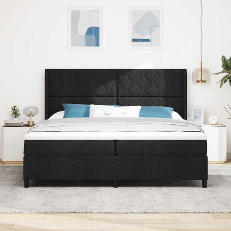 Teenpull – Boxspringbett mit Kissen Schwarz 200 x 200 cm Stoff (1/5)