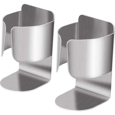 Support de Brosse à Dents Électrique, Organisateur de Dentifrice Mural Autocollant en Acier Inoxydable Multifonctionnel Support de 2 Accessoires pour Salle de Bain et Cuisine