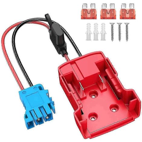 Adaptateur de batterie compatible avec 12 jouets électriques pour enfants, compatible avec les piles au lithium M18, avec porte-fusible, fusible 40A et connecteur de faisceau de câbles. (1/5)