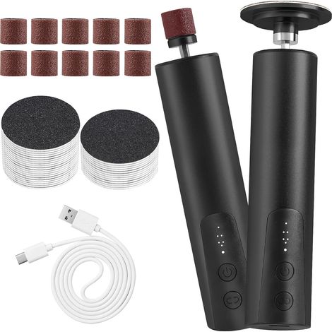 Râpe à Pieds Pédicure Electrique, Rechargeable Electrique Lime pour Les Pieds avec 30 Tampons de Remplacement et 10 Anneau de Gommage des Ongles, pour Enlever Les Peaux Mortes des Pieds (1/5)