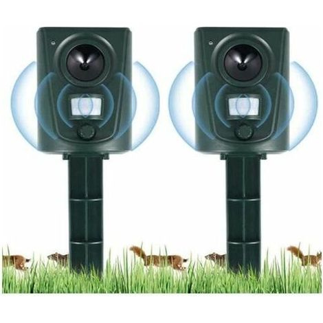 Repelente ultrasónico para gatos 2X 2023 para jardines, repelente para gatos con estacas para el suelo para disuadir a perros, gatos y pájaros, para jardines, campos, viveros, impermeable.