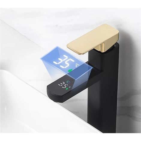 Mitigeur Lavabo LED Intelligent - Affichage Numérique de Température, Production Hydroélectrique, Mitigeur Lavabo Robinet (1/4)