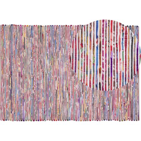Alfombra multicolor de algodón 160 x 230 cm rectangular hecha a mano boho ecléctica Bartin (1/5)