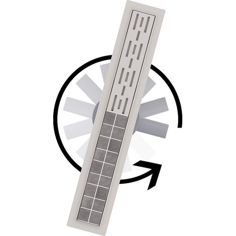 Aica Caniveau de Douche Italienne Acier Inoxydable Siphon Sol Réglable D'évacuation le Modèle Linéaire + 2 en 1 + 360° à Carreler Drain de Douche Rectangulaire Extra Plat Argent (70cm)