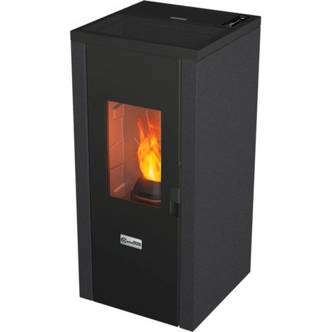 stufa a pellet ermetica canadian stove "designevo fine duster" grigio puntinato 8 kw (1/3)