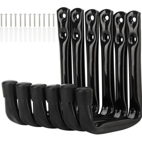 Lot de 6 Crochets Muraux pour Vélo Crochets de Rangement pour Garage Très Résistants avec Vis (1/5)