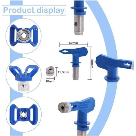 Ugello reversibile per spruzzatura airless, 2 protezioni per sede ugello, accessori per ugelli airless per pistola a spruzzo ad alta pressione (tipo 211, 315, 417, 517, 515, 523) (1/4)