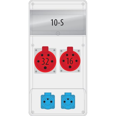 R-BOX Slim-Schalttafel 1x16A/5P 1x32A/5P 2x230V 10S - B.slim-10S-3BR (1/2)