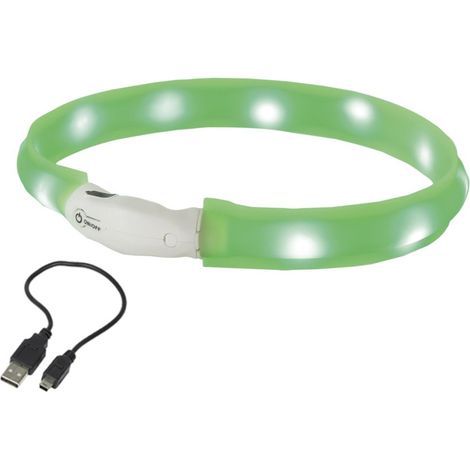 Nobby LED Leuchthalsband Visible breit grün für Hunde mit längerem Fell Hundehalsbänder (1/2)