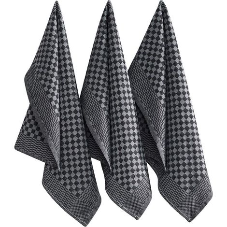 Juego de toallas de cocina Set 80% Algodón / 20% Poliéster Antracita 210 gr/m² (1/4)